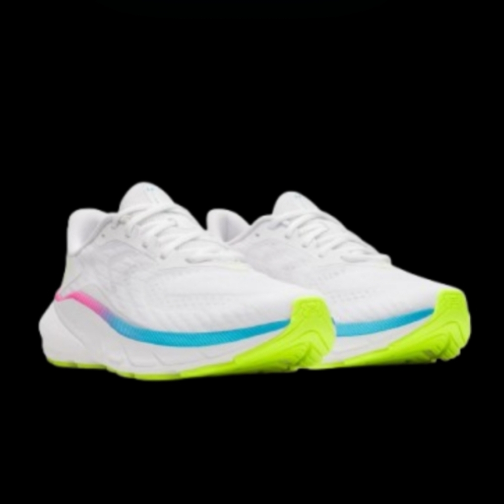 Under Armour HOVR Turbulence 3 Running Womens White Blue Pink Volt Green